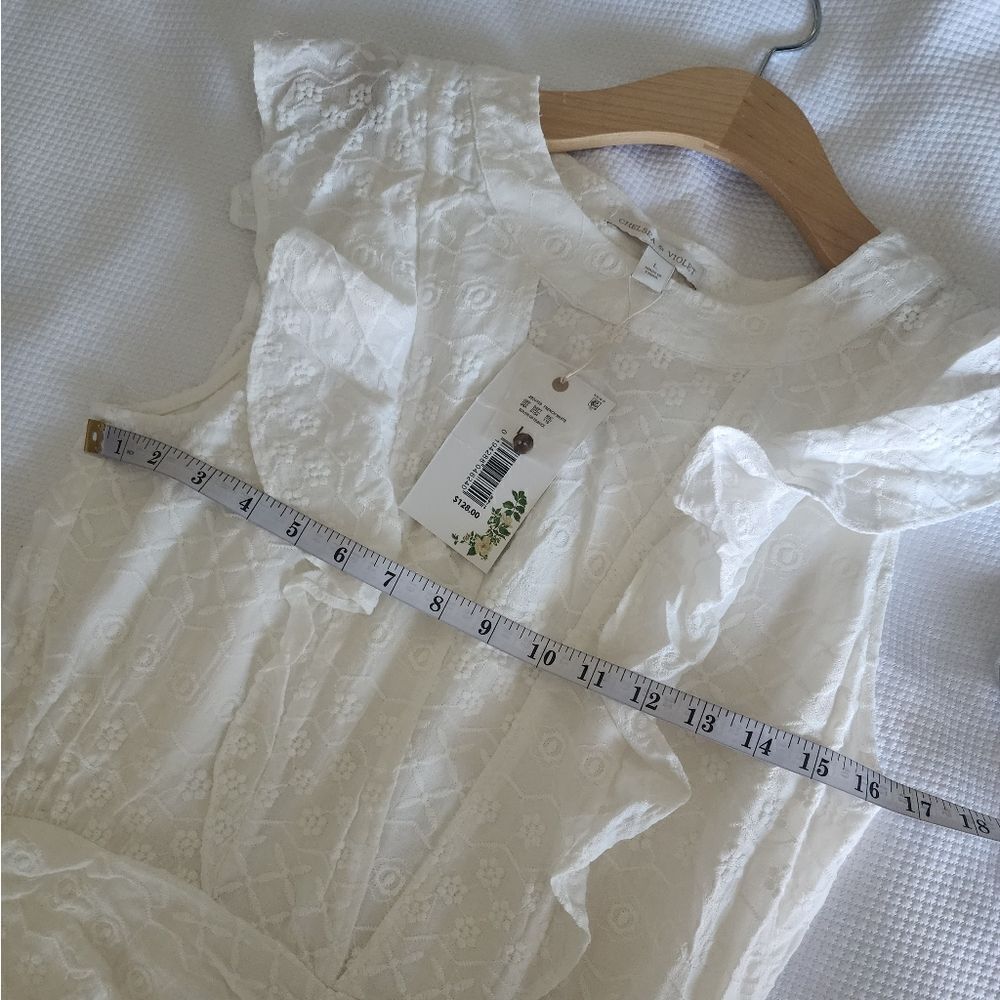 Chelsea and Violet dress rushed eyelet sleeveless off white color new with tags - Picture 2 of 11